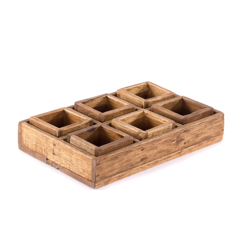KISTEN SET "CUBO II" | Teak / Mahagoni | erweiterbares Set | Anzahl: 6-Boxen