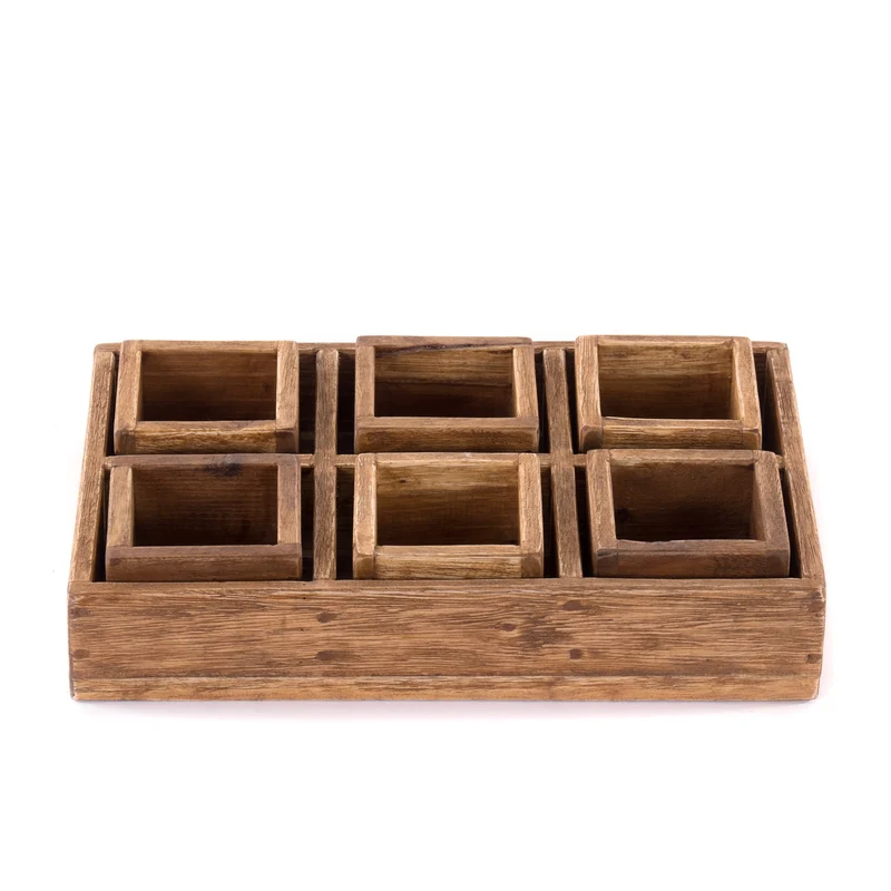 KISTEN SET "CUBO II" | Teak / Mahagoni | erweiterbares Set | Anzahl: 6-Boxen
