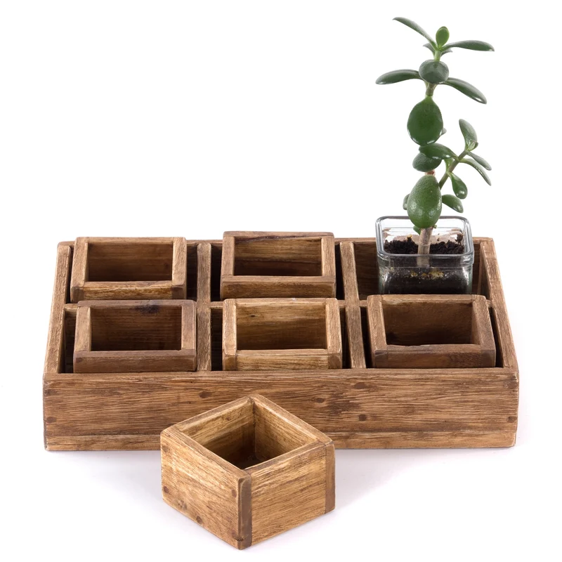 KISTEN SET "CUBO II" | Teak / Mahagoni | erweiterbares Set | Anzahl: 6-Boxen