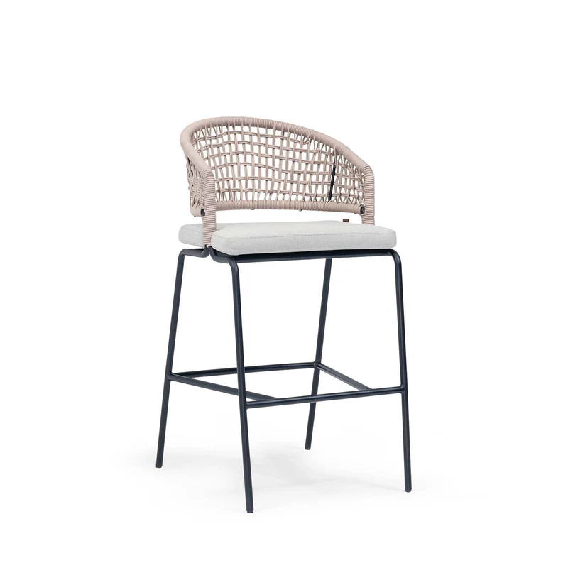 Sancrea Maldives 608- Handwoven Rope & Aluminium Bar Stool