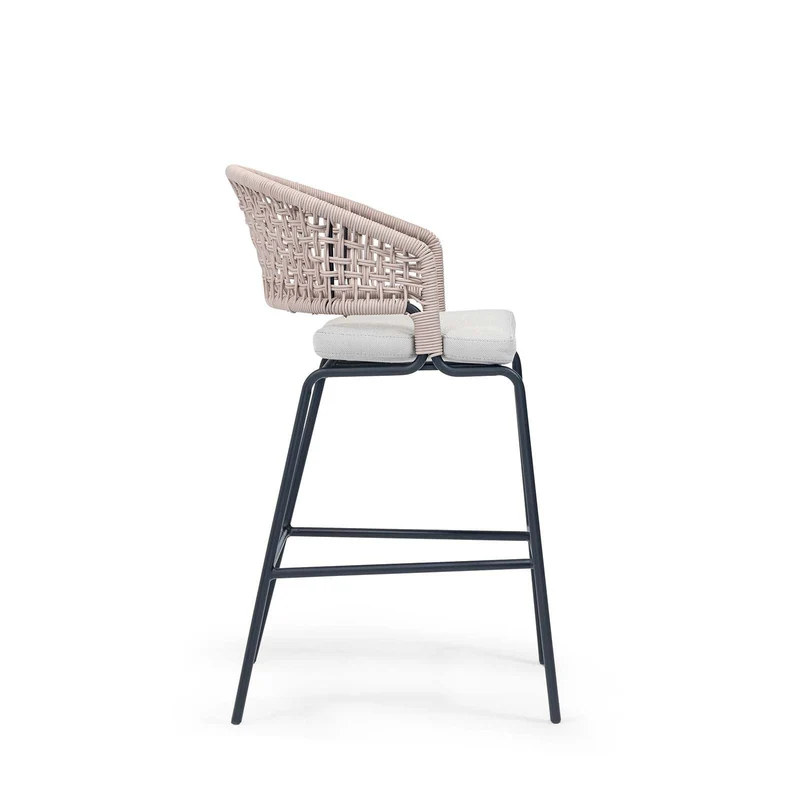 Sancrea Maldives 608- Handwoven Rope & Aluminium Bar Stool