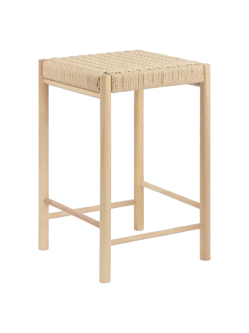 Abano Tresenstuhl Pappelholz mit Sitzfläche aus Rattangeflecht