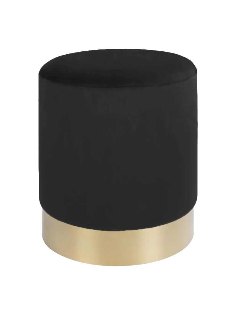 Gamby Pouf Samt, schwarz