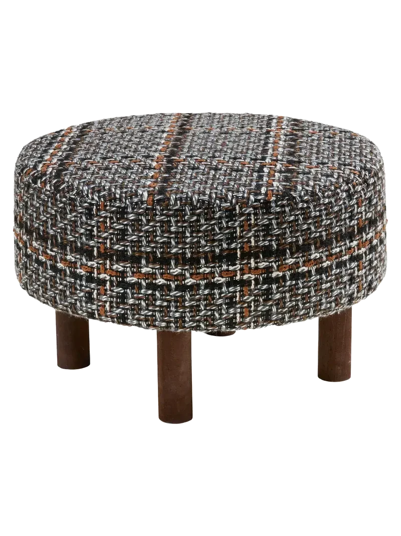 Falkirk Pouf schwarz, braune Beine