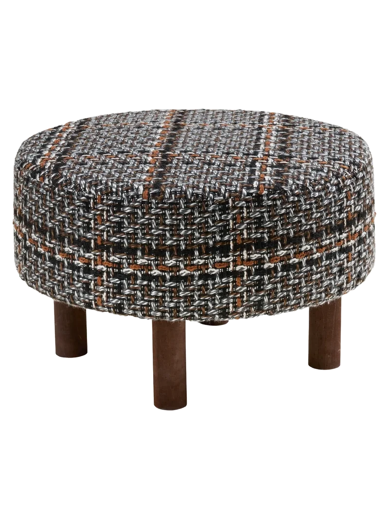 Falkirk Pouf schwarz, braune Beine