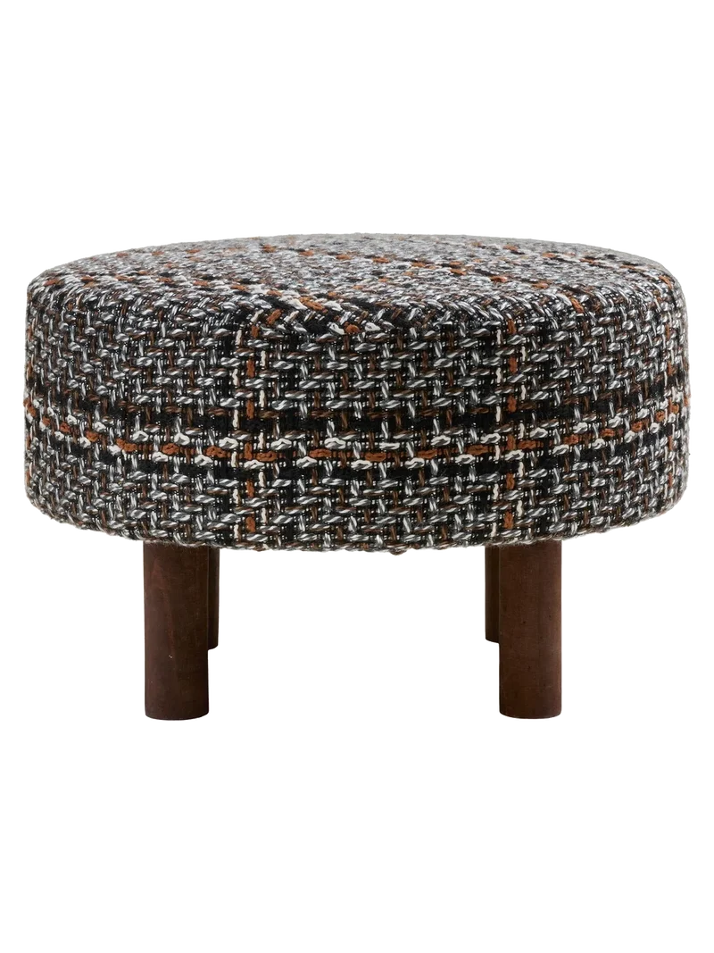 Falkirk Pouf schwarz, braune Beine