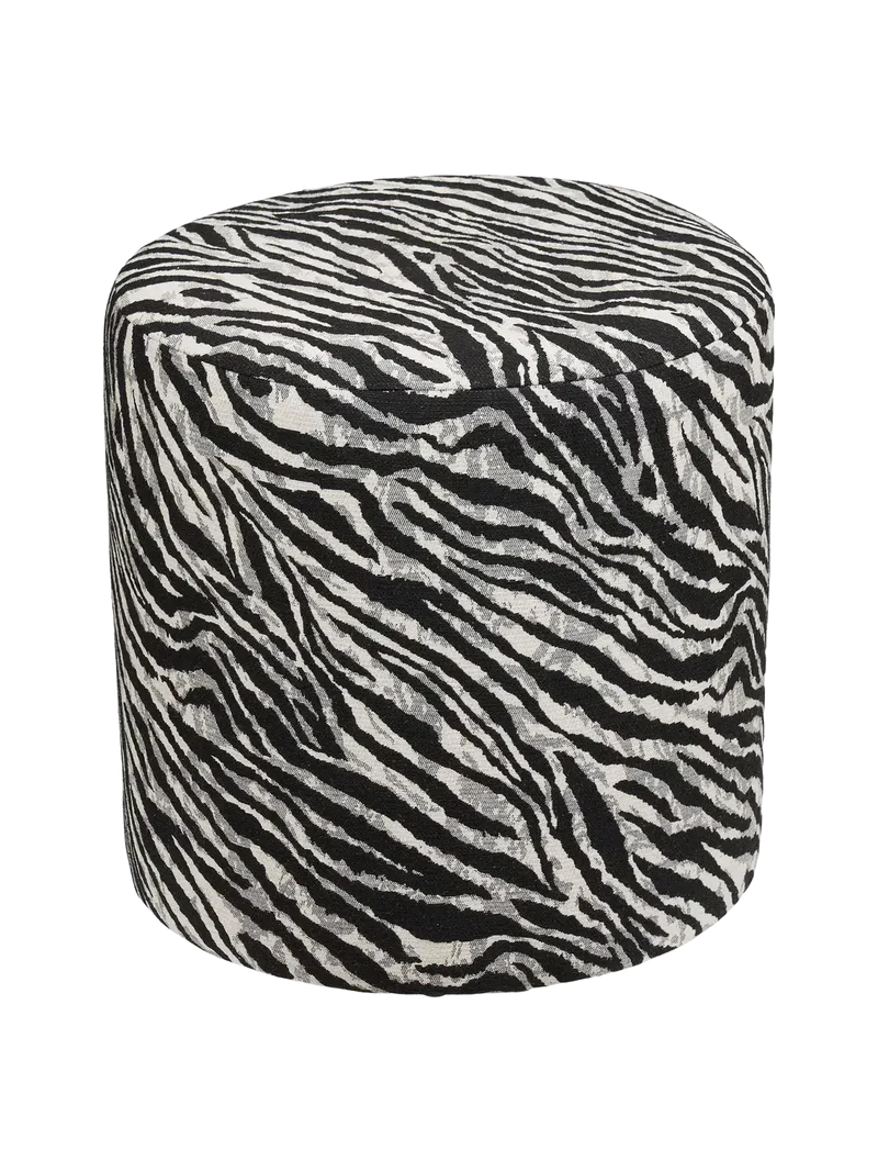 Kimberley Pouf Jacquard, schwarz/weiß