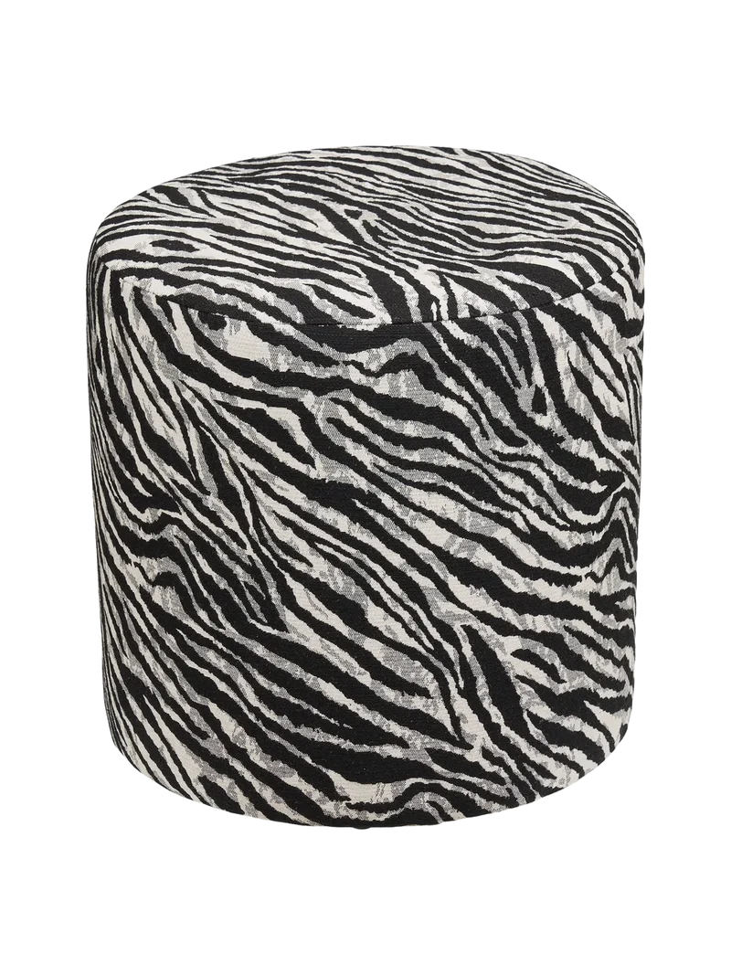 Kimberley Pouf Jacquard, schwarz/weiß