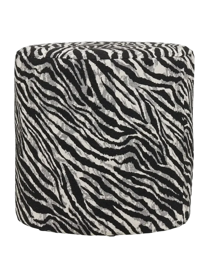 Kimberley Pouf Jacquard, schwarz/weiß
