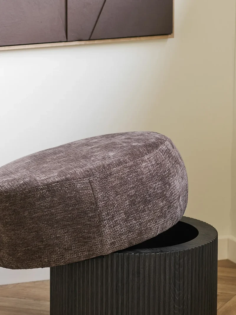 Christchurch Pouf Chenille-Deckel, dunkelbraun, mit Stauraum