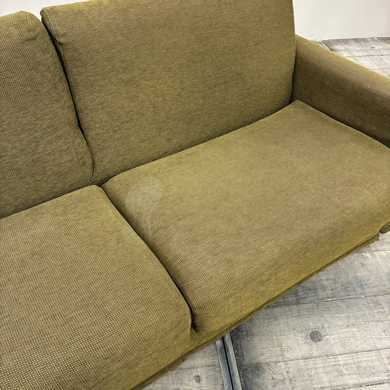 Schlafsofa 3-Sitzer Ausziehsofa Stoff 210cm Olivgrün Sofa Couch Gebraucht