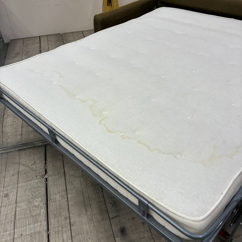 Schlafsofa 3-Sitzer Ausziehsofa Stoff 210cm Olivgrün Sofa Couch Gebraucht