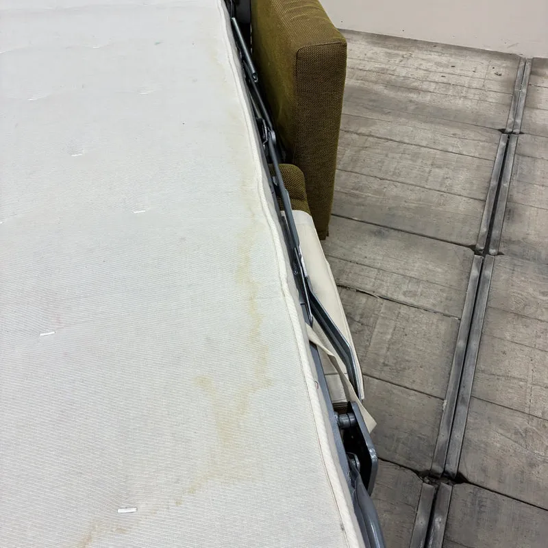 Schlafsofa 3-Sitzer Ausziehsofa Stoff 210cm Olivgrün Sofa Couch Gebraucht