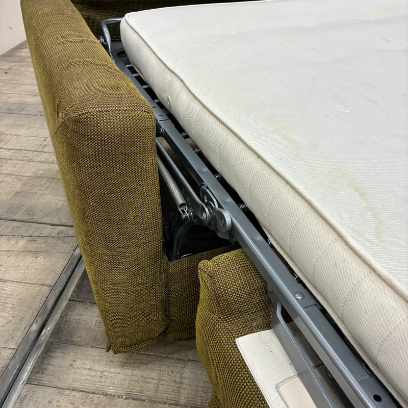 Schlafsofa 3-Sitzer Ausziehsofa Stoff 210cm Olivgrün Sofa Couch Gebraucht