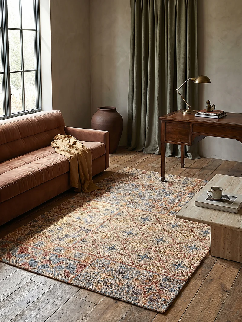 Teppich Jute Boho Patchwork, Wohnzimmer
