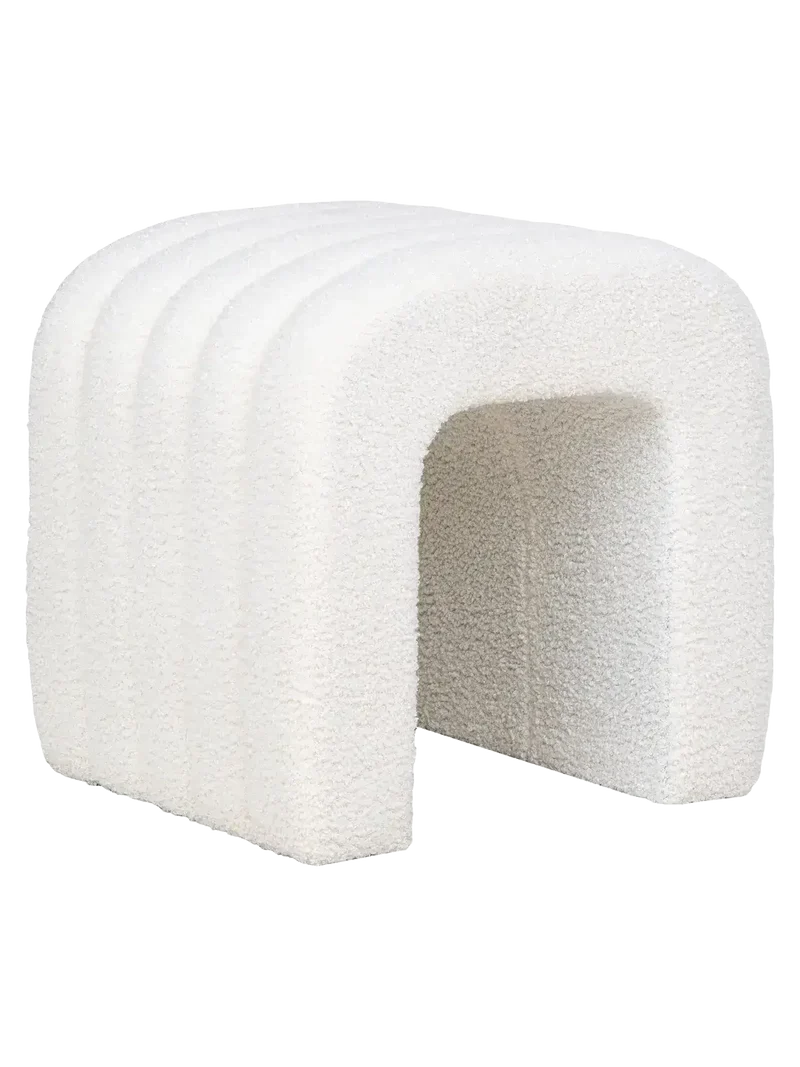 Colma Pouf Teddystoff, weiß