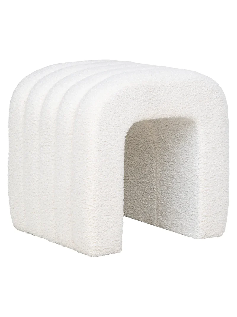 Colma Pouf Teddystoff, weiß