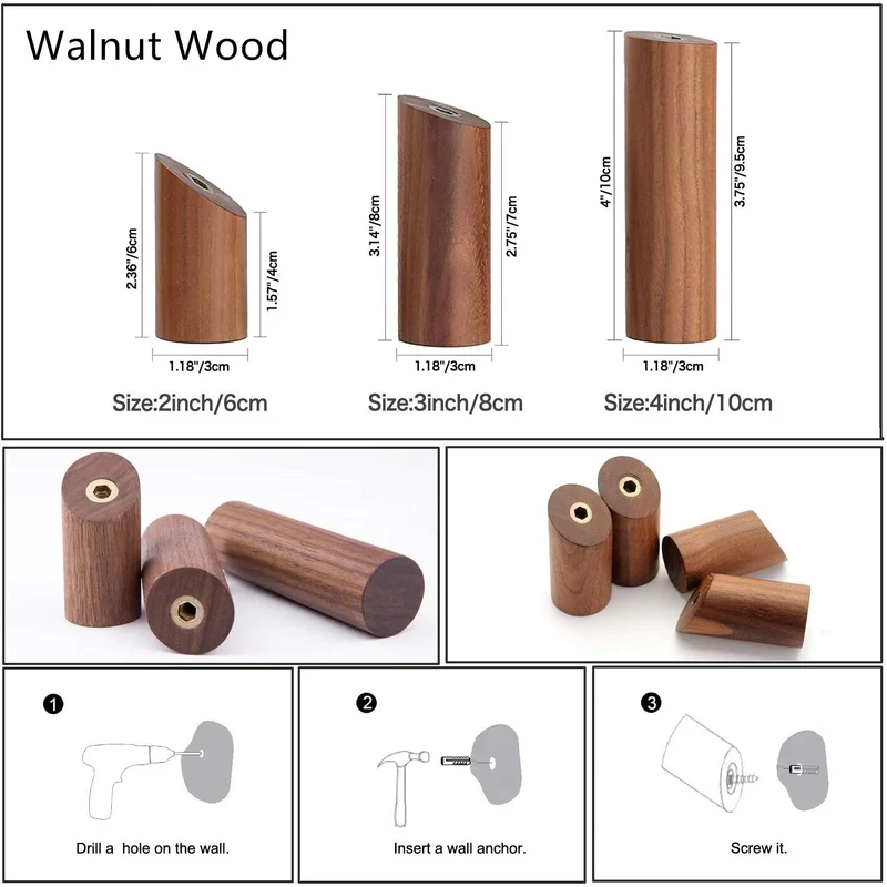 An der Wand befestigte Kleiderhaken aus Holz