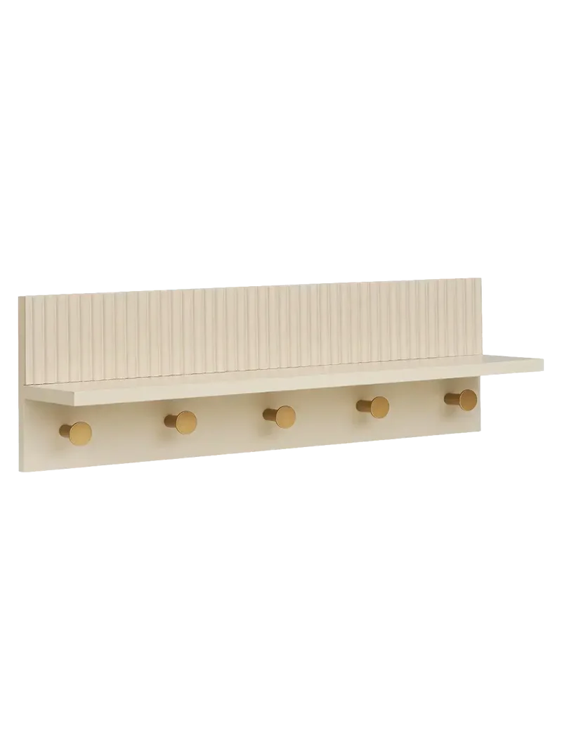 Rocca Wandregal mit 5 Haken beige