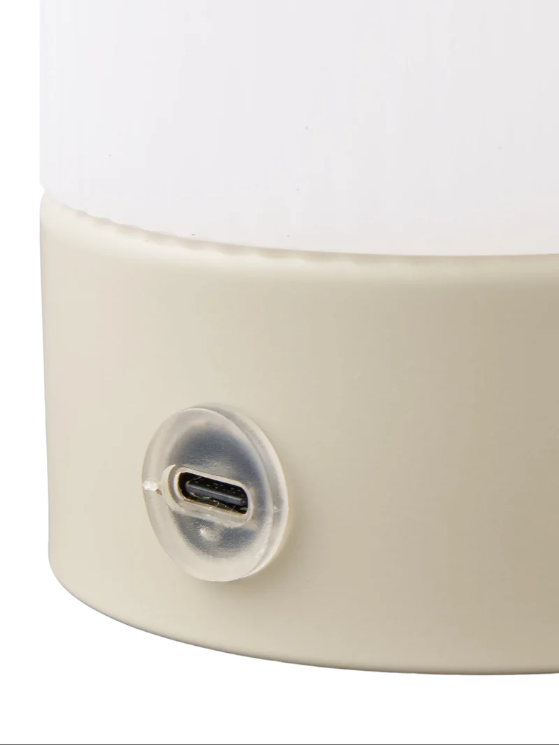 Ashford Tischleuchte Metall/PE, aufladbar, beige/weiß