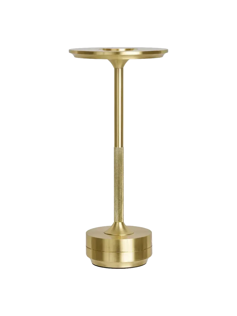 Lyneham LED-Tischleuchte Messing, aufladbar