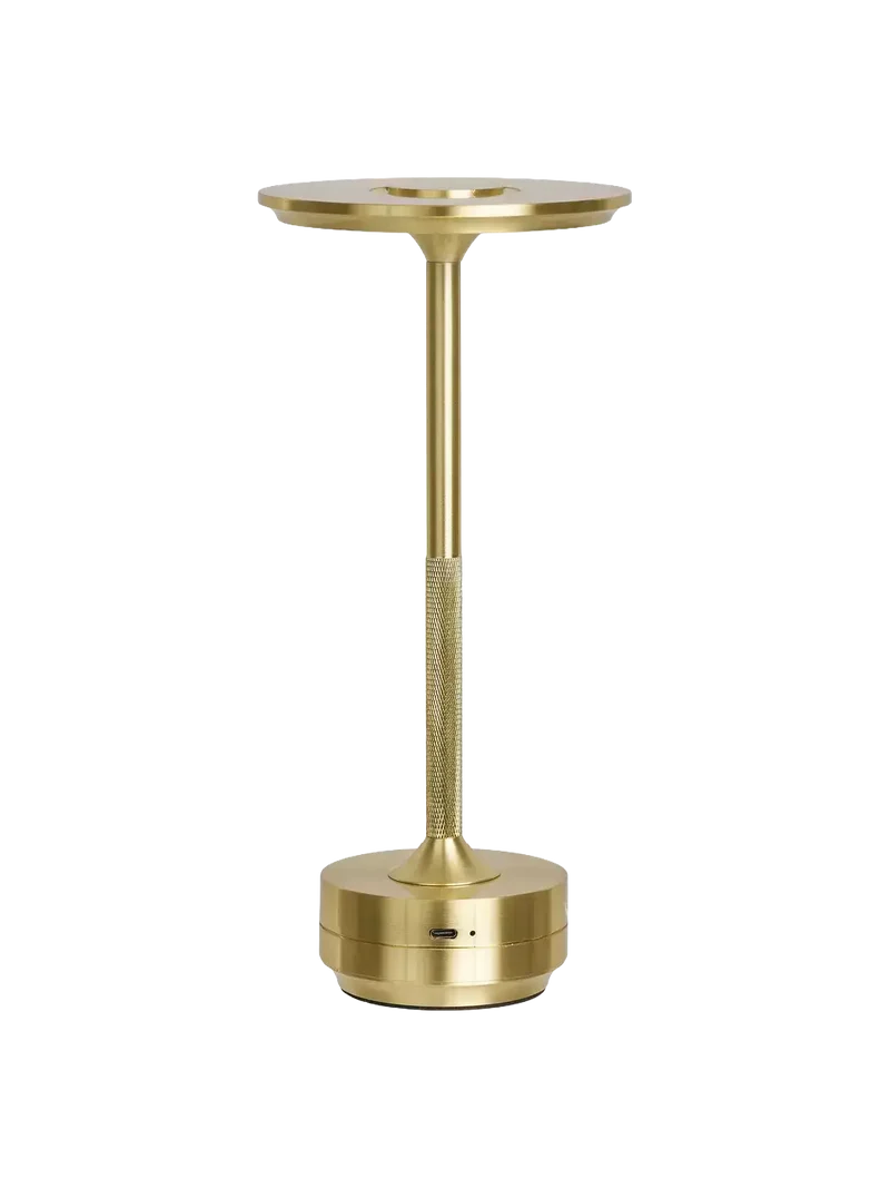 Lyneham LED-Tischleuchte Messing, aufladbar