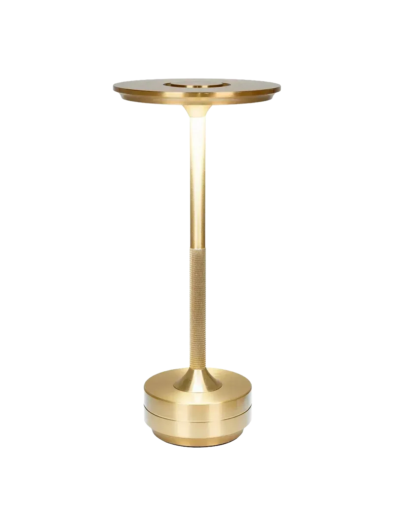 Lyneham LED-Tischleuchte Messing, aufladbar