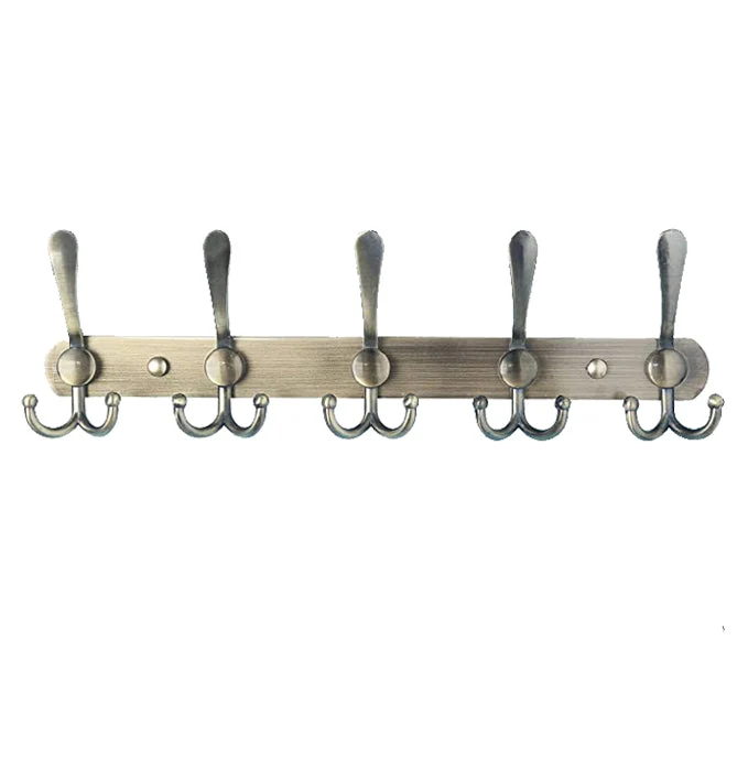 Wandgarderobe aus Edelstahl mit 5 Haken