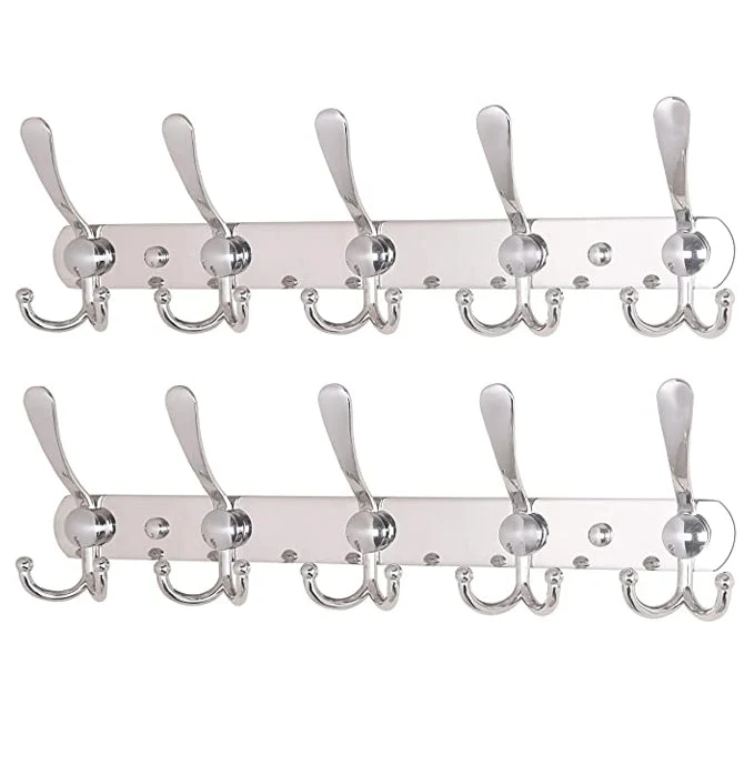 Wandgarderobe aus Edelstahl mit 5 Haken