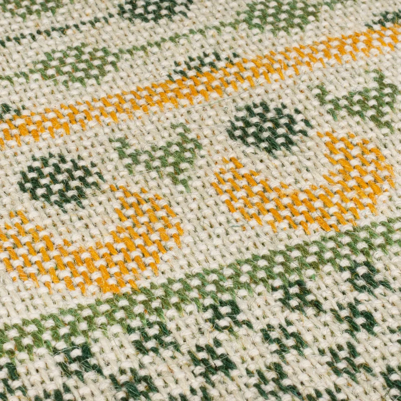 Teppich Jacquard-gewebt, Jute & Baumwolle, mit farbenfrohem Boho-Bordüren-Muster