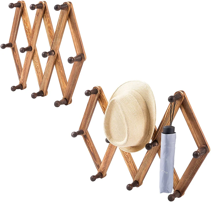 Erweiterbarer Accordian Peg Kleiderständer aus Holz