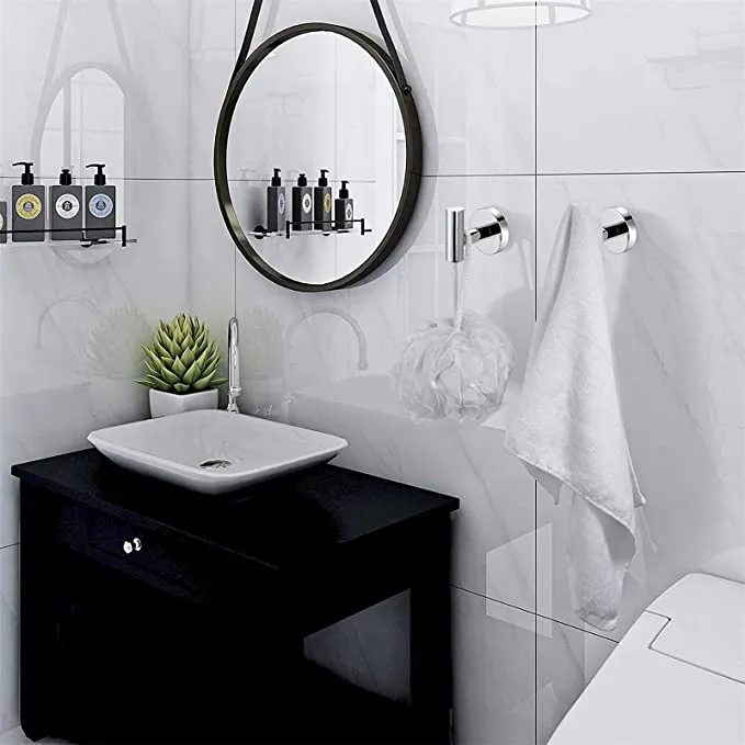 Handtuch-Kleiderhaken Edelstahl-Badezimmerhaken Wandmontiertes rundes Regal