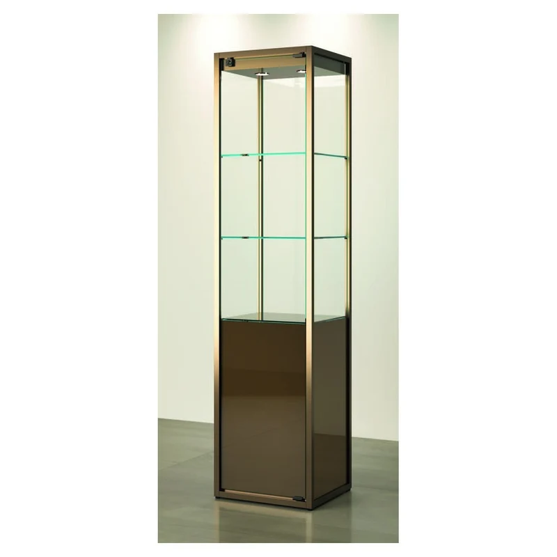 Casa Padrino Luxus Ladenvitrine 45 x 45 cm H. 190 cm mit 2 LED-Spots - Ladeneinrichtung - Boutique Möbel - Made in Italy