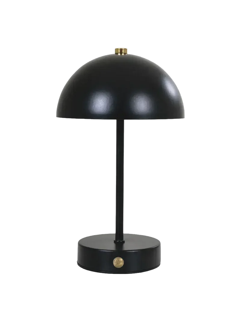 Holt LED-Tischleuchte schwarz/Messing, aufladbar