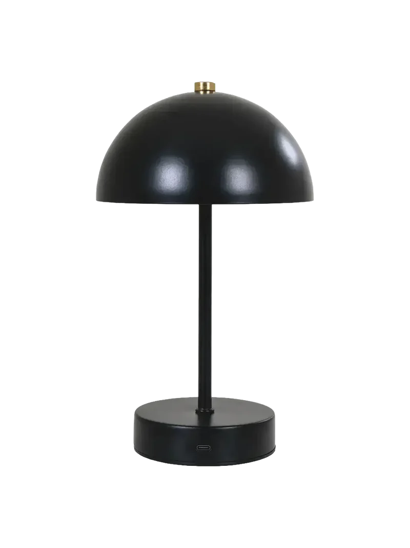 Holt LED-Tischleuchte schwarz/Messing, aufladbar