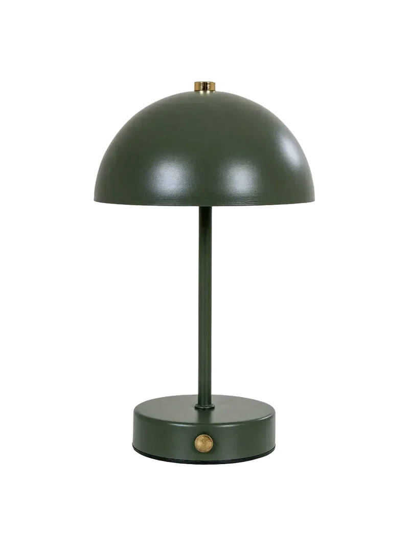 Holt LED-Tischleuchte grün/Messing, aufladbar