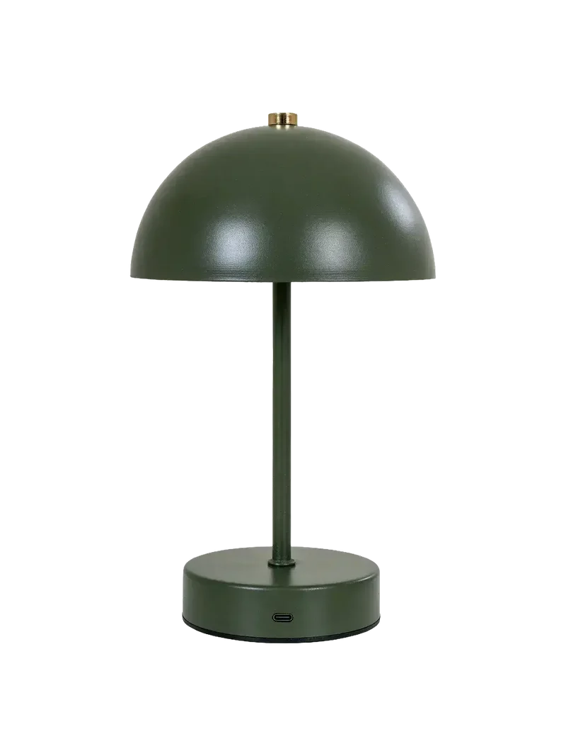 Holt LED-Tischleuchte grün/Messing, aufladbar