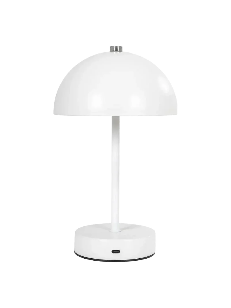 Holt LED-Tischleuchte weiß/Stahl, aufladbar