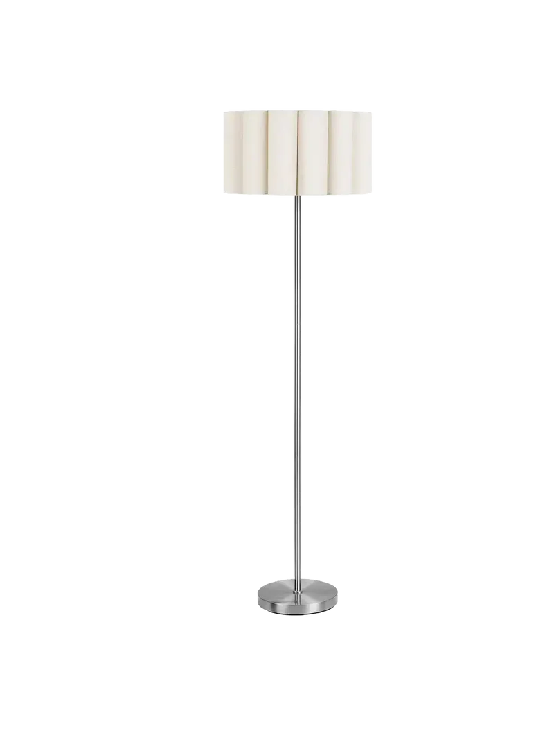 Watton Stehleuchte Stahl/Leinen, grau/beige