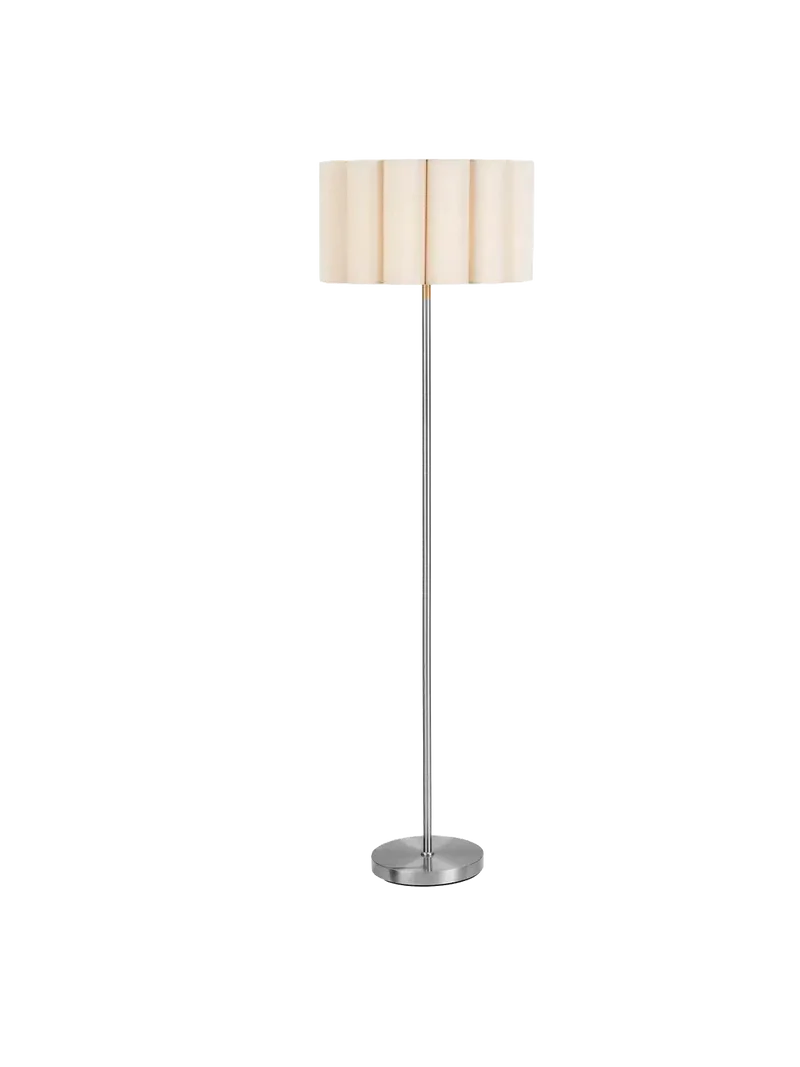 Watton Stehleuchte Stahl/Leinen, grau/beige