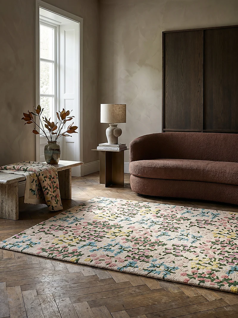 Wollteppich Floral Muster, Naturmotive, Schlafzimmer