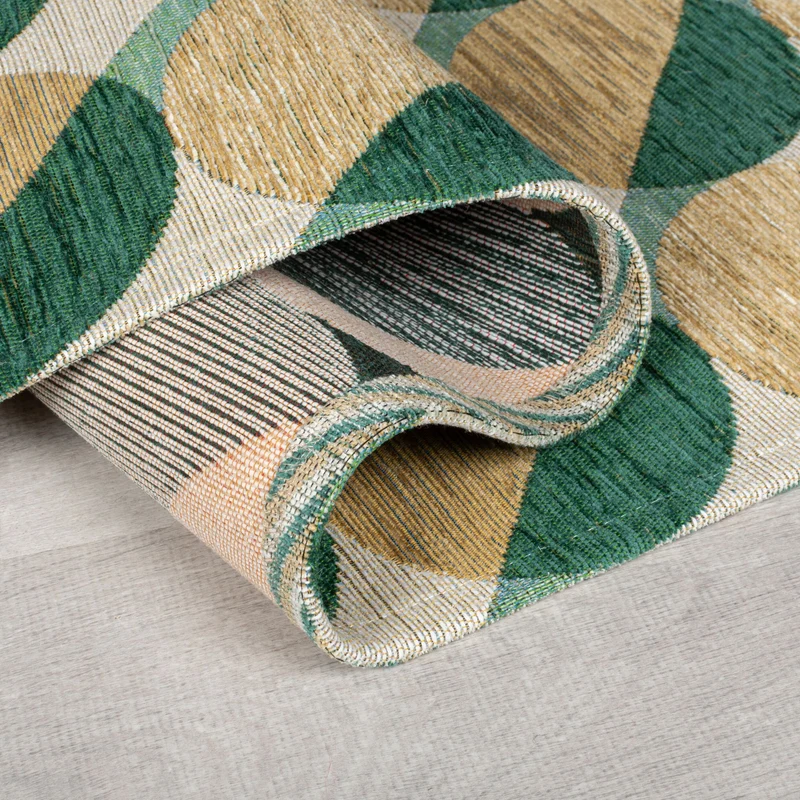 Flachgewebe-Teppich Kreisgrafik · 52 % Acryl · Chenille