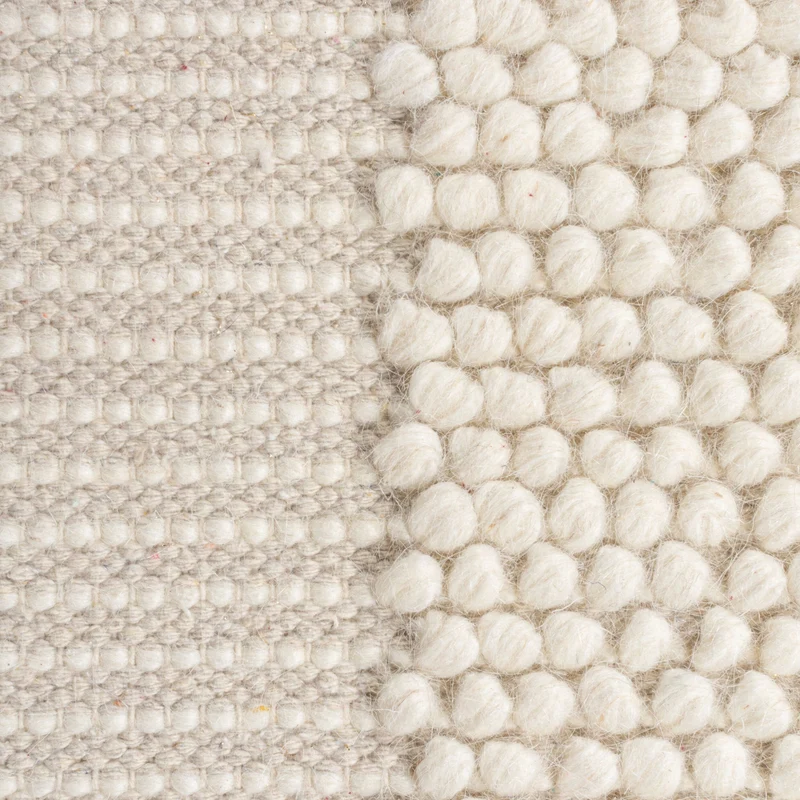 Teppich Kurzflor Unifarben, Bordüre, Robuster Woll-Mix