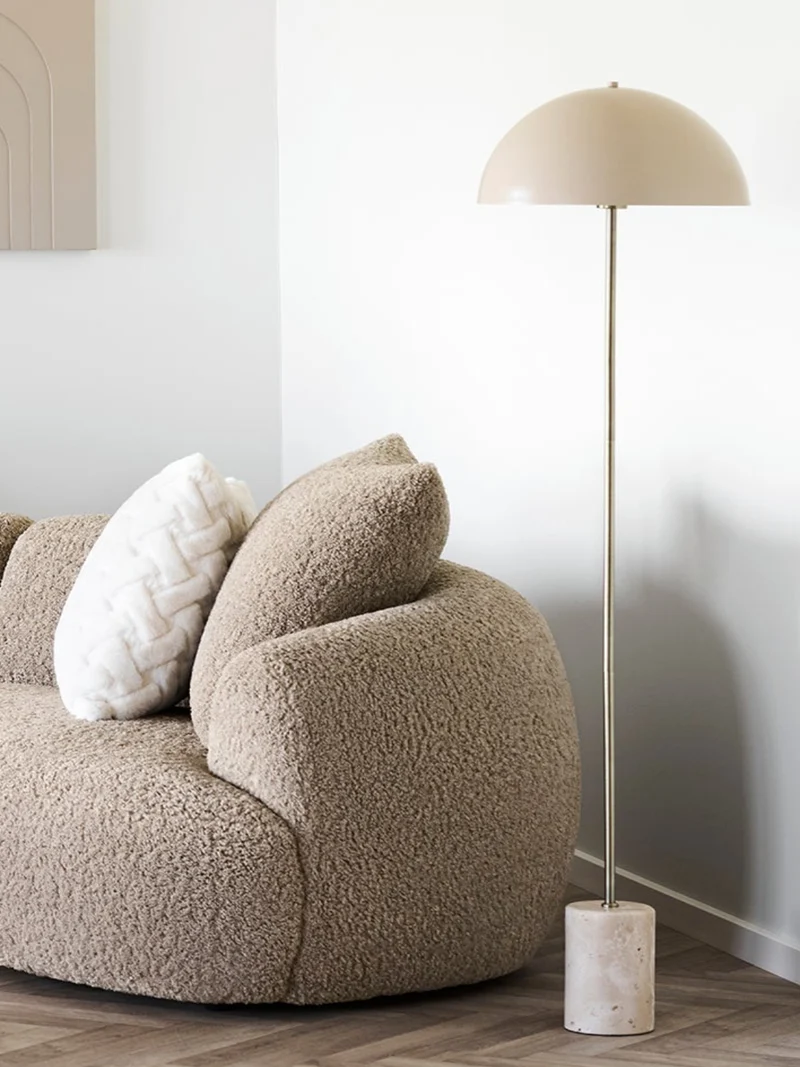 Sheffield Stehleuchte Marmor/Metall, beige