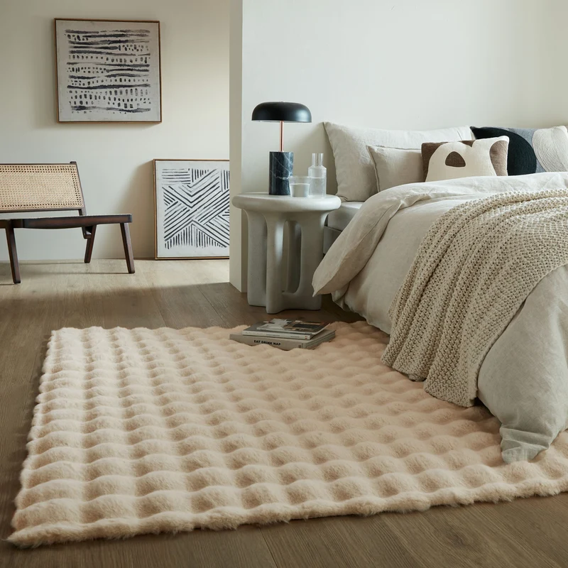 Hochflor-Teppich Kunstfell Waffelstruktur · 100 % Polyester · 35 mm