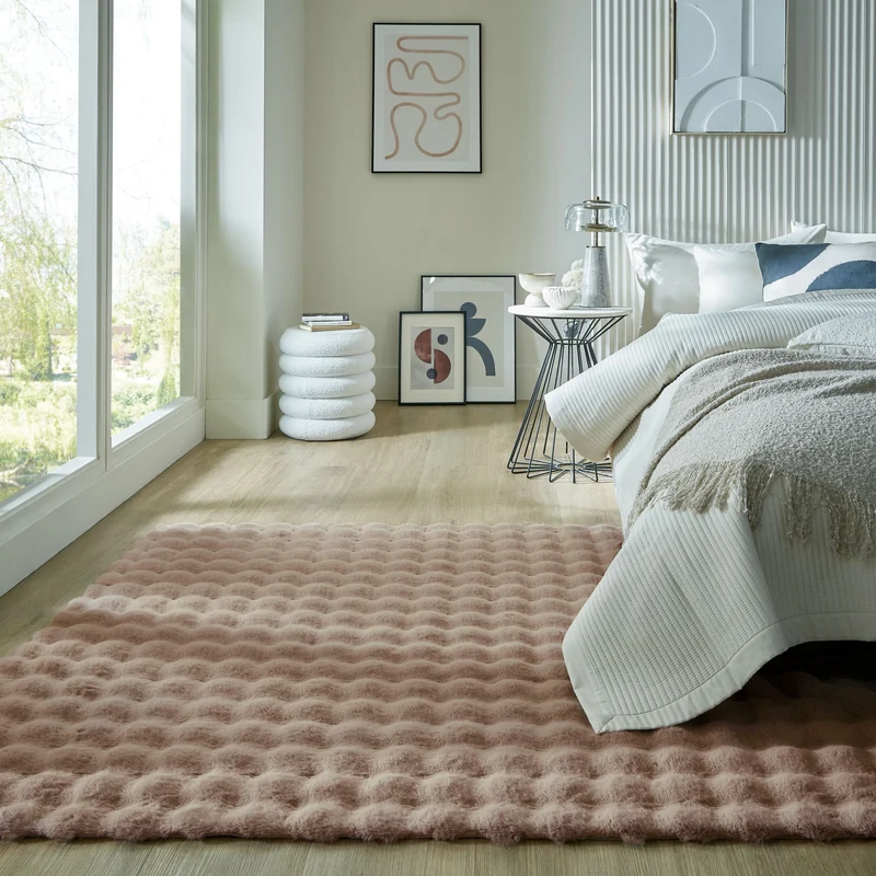 Hochflor-Teppich Kunstfell Waffelstruktur · 100 % Polyester · 35 mm