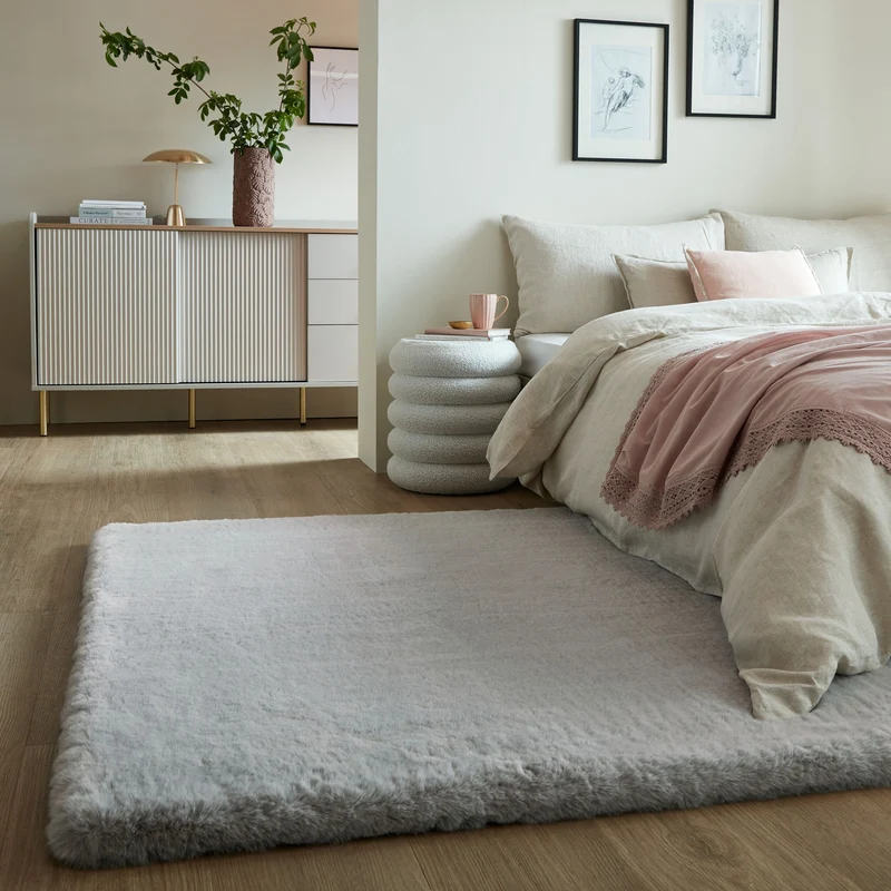 Hochflor Teppich Unifarben, Schlafzimmer