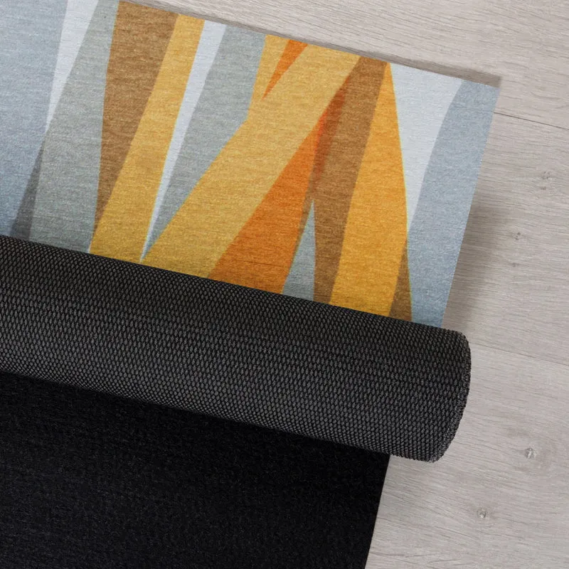 Teppich waschbar mit rutschfester Unterseite modernes Streifendesign