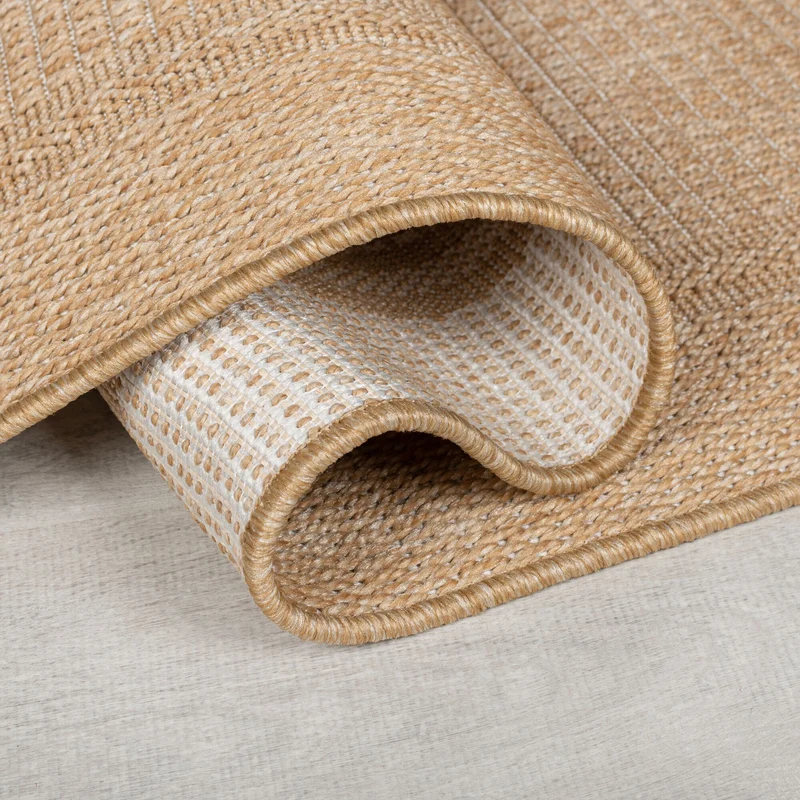 Outdoor Teppich Unifarben, Bordüre, Balkon schmutzabweisend