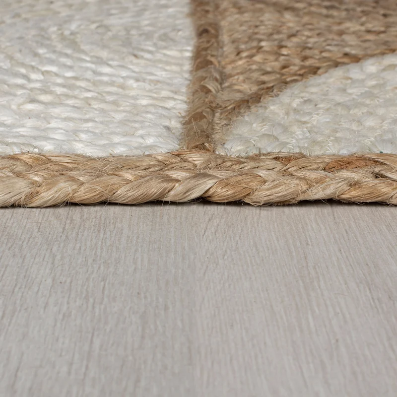 Jute Teppich Halbkreis Muster, Geometrisch, Wohnzimmer